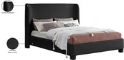 Penny Boucle Fabric Queen Bed Black - Gate FurnitureQueen Bed