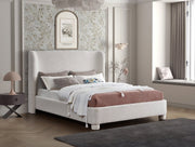 Penny Boucle Fabric Queen Bed Cream - Gate FurnitureQueen Bed