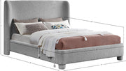Penny Boucle Fabric Queen Bed Grey - Gate FurnitureQueen Bed