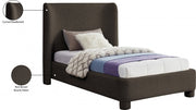 Penny Boucle Fabric Twin Bed Brown - Gate FurnitureTwin Bed