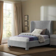 Penny Boucle Fabric Twin Bed Grey - Gate FurnitureTwin Bed