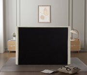 Penny Chenille Fabric King Bed Cream - Gate FurnitureKing Bed