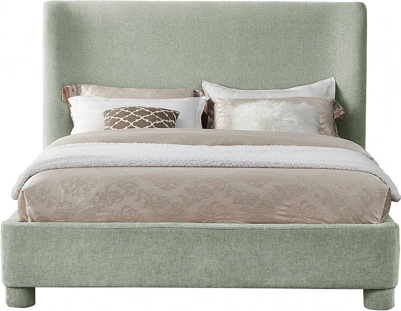 Penny Chenille Fabric King Bed Green - Gate FurnitureKing Bed