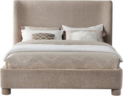 Penny Chenille Fabric Queen Bed Beige - Gate FurnitureQueen Bed