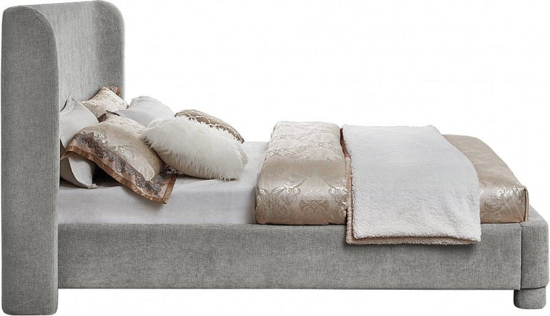 Penny Chenille Fabric Queen Bed Grey - Gate FurnitureQueen Bed