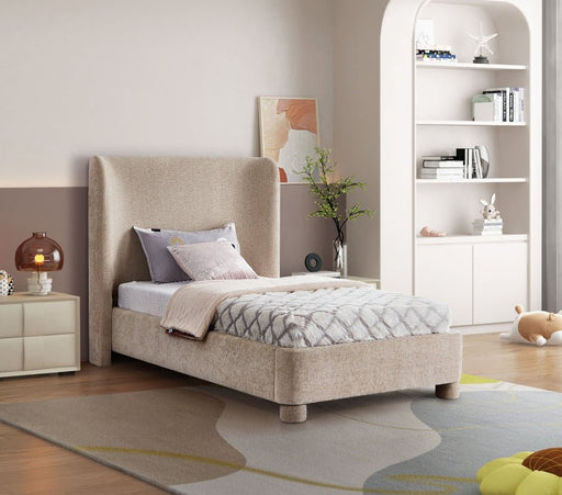 Penny Chenille Fabric Twin Bed Beige - Gate FurnitureTwin Bed