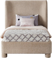 Penny Chenille Fabric Twin Bed Beige - Gate FurnitureTwin Bed