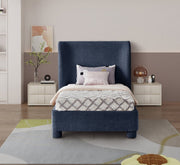 Penny Chenille Fabric Twin Bed Blue - Gate FurnitureTwin Bed