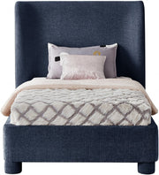 Penny Chenille Fabric Twin Bed Blue - Gate FurnitureTwin Bed