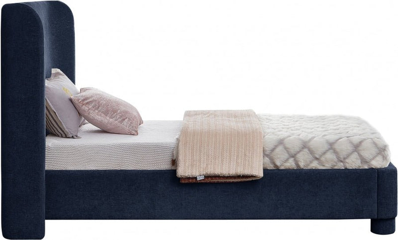 Penny Chenille Fabric Twin Bed Blue - Gate FurnitureTwin Bed