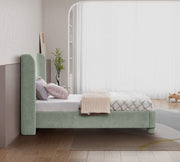 Penny Chenille Fabric Twin Bed Green - Gate FurnitureTwin Bed