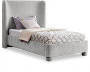 Penny Chenille Fabric Twin Bed Grey - Gate FurnitureTwin Bed