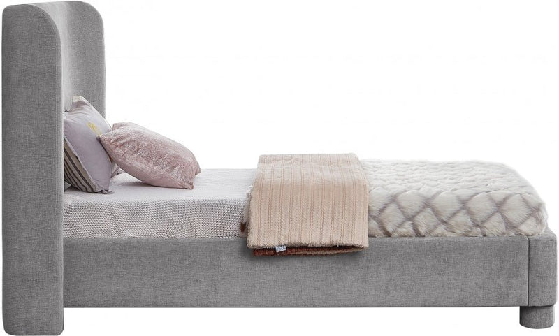Penny Chenille Fabric Twin Bed Grey - Gate FurnitureTwin Bed
