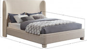 Penny Linen Textured Fabric King Bed Beige - Gate FurnitureKing Bed