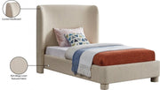 Penny Linen Textured Fabric Twin Bed Beige - Gate FurnitureTwin Bed