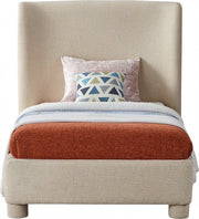 Penny Linen Textured Fabric Twin Bed Beige - Gate FurnitureTwin Bed