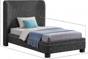 Penny Linen Textured Fabric Twin Bed Black - Gate FurnitureTwin Bed