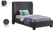 Penny Linen Textured Fabric Twin Bed Black - Gate FurnitureTwin Bed