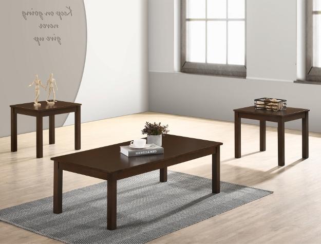 Pierce Brown 3-Piece Coffee Table Set (1xCoffee 2xEnd) - 4711SET-BRN - Gate Furniture
