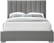 Pierce Linen Textured King Bed Grey - Gate FurnitureKing Bed