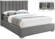 Pierce Linen Textured King Bed Grey - Gate FurnitureKing Bed