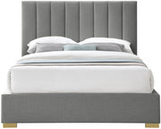 Pierce Linen Textured King Bed Grey - Gate FurnitureKing Bed