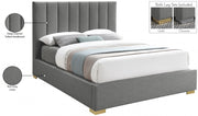Pierce Linen Textured King Bed Grey - Gate FurnitureKing Bed