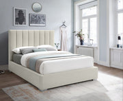 Pierce Linen Textured Queen Bed Beige - Gate FurnitureQueen Bed