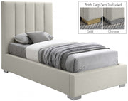 Pierce Linen Textured Twin Bed Beige - Gate FurnitureTwin Bed