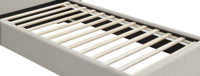 Pierce Linen Textured Twin Bed Beige - Gate FurnitureTwin Bed