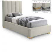 Pierce Linen Textured Twin Bed Beige - Gate FurnitureTwin Bed