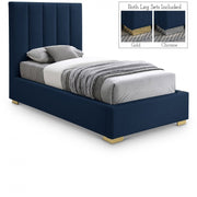 Pierce Linen Textured Twin Bed Blue - Gate FurnitureTwin Bed