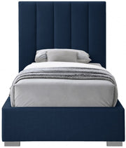 Pierce Linen Textured Twin Bed Blue - Gate FurnitureTwin Bed