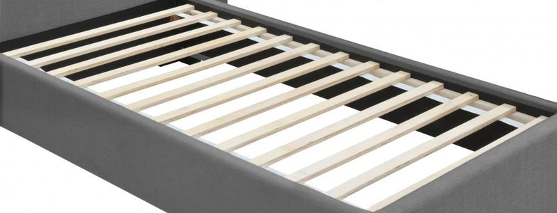 Pierce Linen Textured Twin Bed Grey - Gate FurnitureTwin Bed