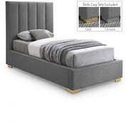 Pierce Linen Textured Twin Bed Grey - Gate FurnitureTwin Bed
