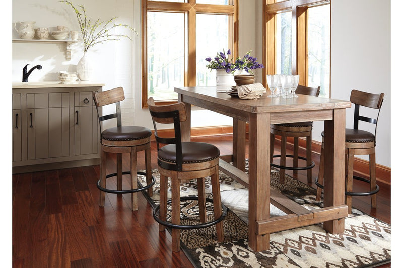 Pinnadel Light Brown Counter Height Bar Stool - Gate FurnitureBarstool