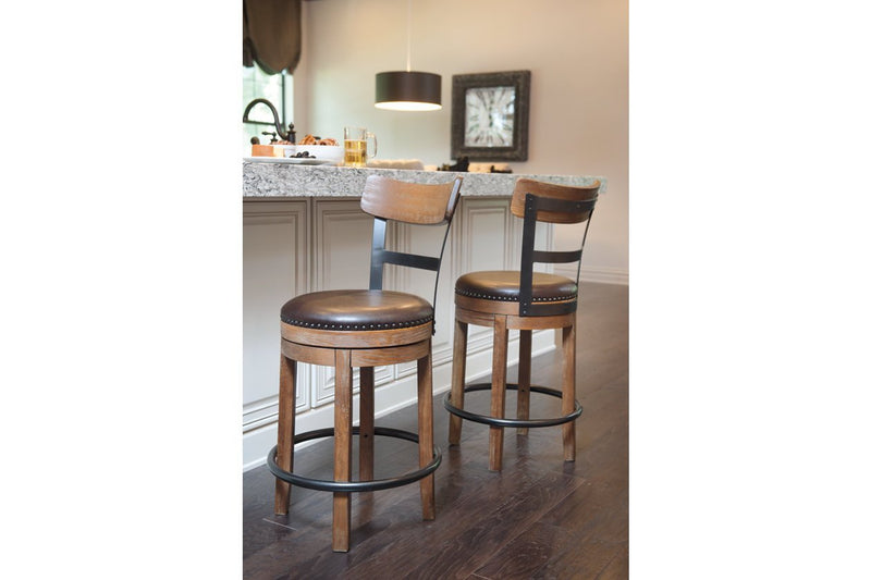 Pinnadel Light Brown Counter Height Bar Stool - Gate FurnitureBarstool