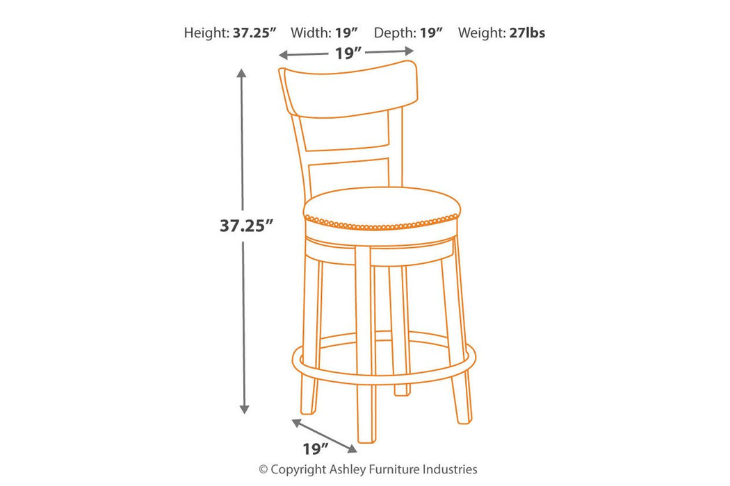Pinnadel Light Brown Counter Height Bar Stool - D542-124 - Gate Furniture