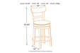 Pinnadel Light Brown Counter Height Bar Stool - D542-124 - Gate Furniture