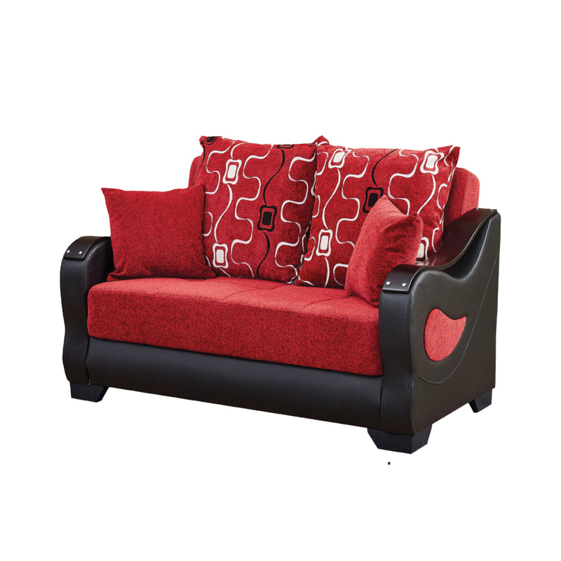 Pittsburgh 62 in. Convertible Sleeper Loveseat in Red with Storage - Gate FurnitureLoveseat