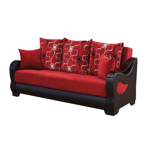 Pittsburgh 86 in. Convertible Sleeper Sofa in Red with Storage - Gate FurnitureSleeper Sofa