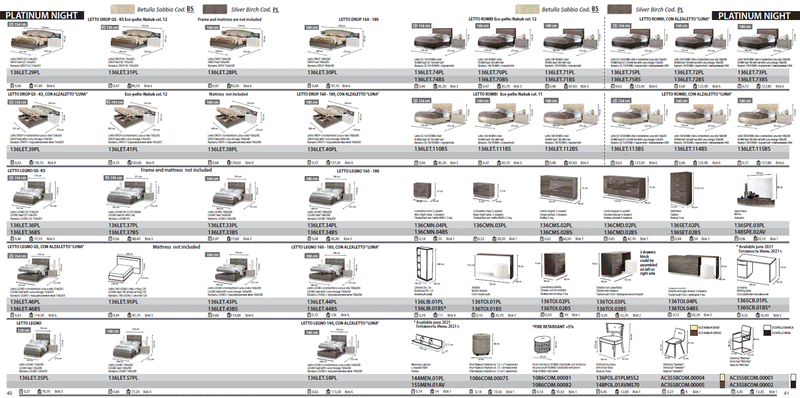 Platinum Legno Bedroom Silver Birch Set - Gate Furniture