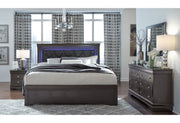 Pompei Metallic Grey King Bed Group With Led - Gate FurnitureKing Bed