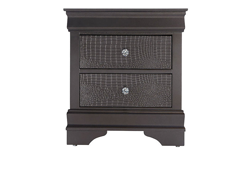 Pompei Metallic Grey Nightstand - Gate FurnitureNightstand
