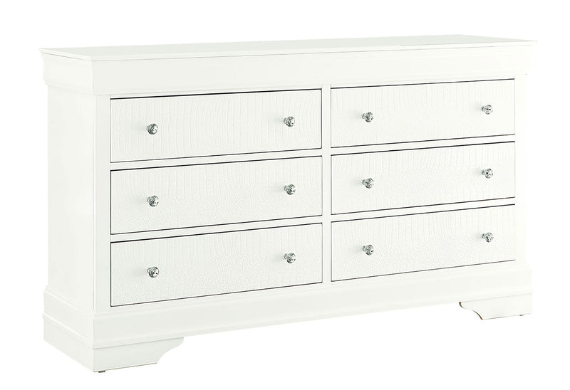 Pompei Metallic White Dresser - Gate FurnitureDresser