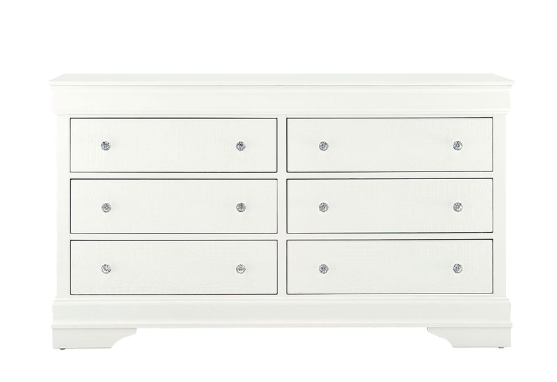 Pompei Metallic White Dresser - Gate FurnitureDresser