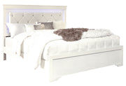 Pompei Metallic White King Bed With Led - Gate FurnitureKing Bed