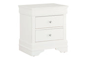 Pompei Metallic White Nightstand - Gate FurnitureNightstand