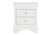 Pompei Metallic White Nightstand - Gate FurnitureNightstand