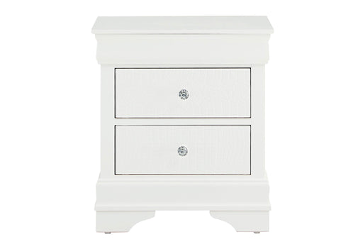 Pompei Metallic White Nightstand - Gate FurnitureNightstand